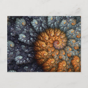 "Taiyou" Blue & Gold Spiral Fractal Briefkaart
