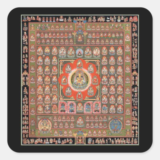 Taizokai Mandala Vierkante Sticker (Voorkant)