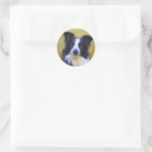 Taj - Border Collie Art Ronde Sticker (Tas)