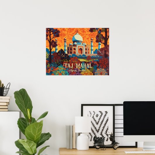 Taj Mahal Agra India Home Office Wall Art Poster (Bureau à domicile)