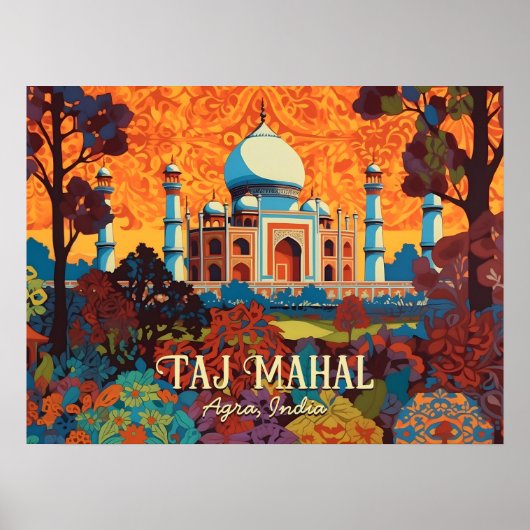 Taj Mahal Agra India Home Office Wall Art Poster (Devant)