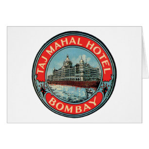 Taj Mahal, Bombay Étiquette Vintage de bagages
