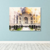 Taj Mahal bouwt uit liefde Canvas Afdruk (Insitu (Houten vloer))