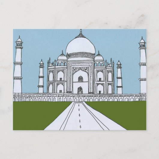 Taj Mahal Briefkaart (Voorkant)
