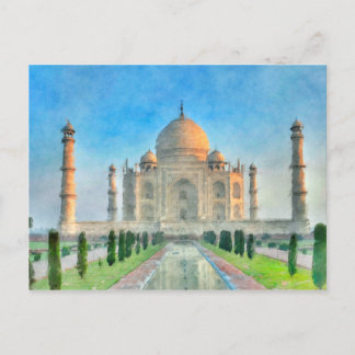 Taj Mahal Briefkaart Colorful Painting
