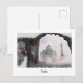  Taj Mahal Briefkaart – Retro Travel Souvenir (Voorkant / Achterkant)