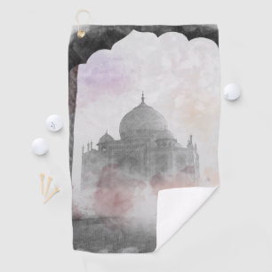 Taj Mahal Briefkaart Vintage Reizen Golfhanddoek