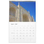 taj mahal calendrier de 18 mois à une page (Mar 2027)