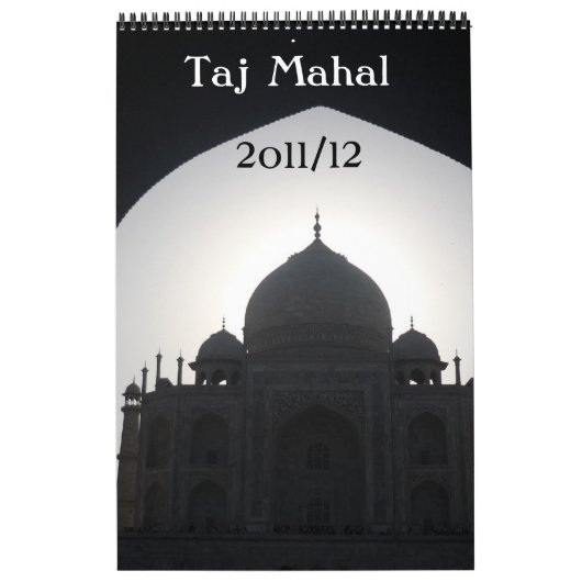 taj mahal calendrier de 18 mois à une page (Protection)