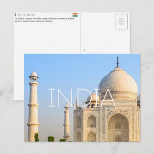 Taj Mahal, carte postale de voyage en Inde