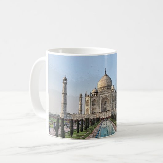 Taj Mahal Cartoon Oil Mug (Devant gauche)