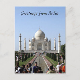 taj mahal crowd groetings briefkaart
