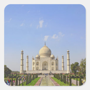 Taj Mahal, een mausoleum gelegen in Agra, India, Vierkante Sticker