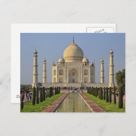 Taj Mahal, een mausoleum in Agra, India, 2 Briefkaart (Voorkant / Achterkant)