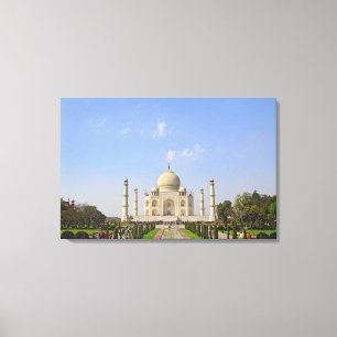 Taj Mahal, een mausoleum in Agra, India, Canvas Afdruk