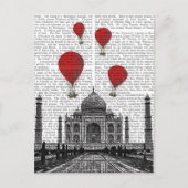 Taj Mahal en Red Hot Air-ballonnen Briefkaart (Voorkant)