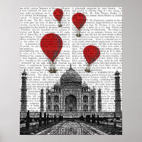 Taj Mahal en Red Hot Air-ballonnen