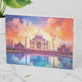 Taj Mahal Houten Kist Print
