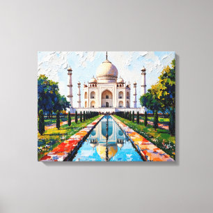 Taj Mahal India Premium Canvas Muurkunst Afdruk