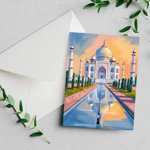 Taj Mahal India Reis Schilderij Kaart