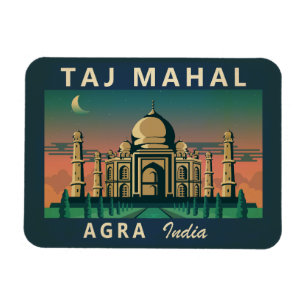 Taj Mahal India Reizen Kunst Vintage Magneet