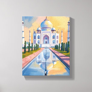 Taj Mahal India Reizen Schilderij Canvas Afdruk