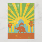 Taj Mahal, India Reizen waterverf retro Briefkaart (Voorkant)