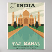 Taj Mahal - India Travel Poster (Voorkant)
