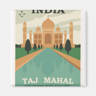 Taj Mahal - India Travel Poster Magneet