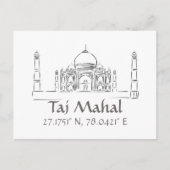 Taj Mahal Latitude Longitude Briefkaart (Voorkant)
