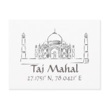 Taj Mahal Latitude Longitude Briefkaart