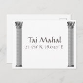 Taj Mahal Latitude Longitude Briefkaart (Voorkant / Achterkant)