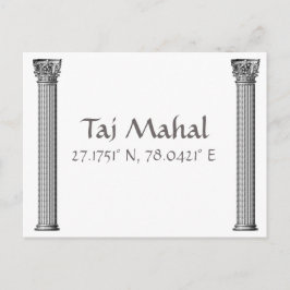 Taj Mahal Latitude Longitude Briefkaart