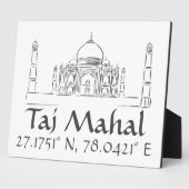 Taj Mahal Latitude Longitude Fotoplaat (Zijkant)