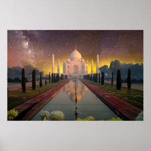 Taj Mahal Mausoleum India Poster