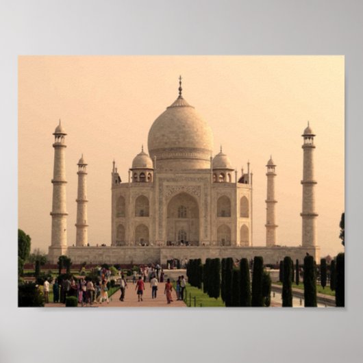 Taj Mahal met mensen Poster (Voorkant)