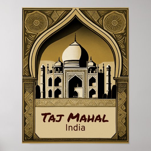 Taj Mahal ontwerp Poster (Voorkant)