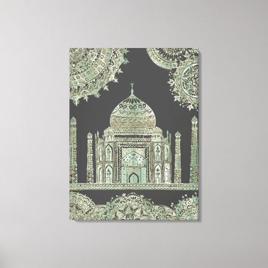 Taj Mahal - Oriental Bohemian Style Canvas Afdruk (Voorkant)