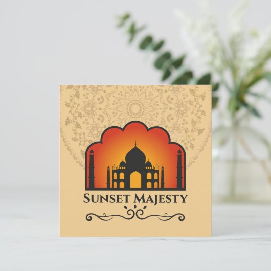 Taj Mahal Silhouette at Sunset (Staand voorkant)