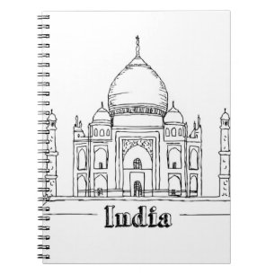 Taj Mahal Vacation Drawing Vacation Art Traveling Notitieboek