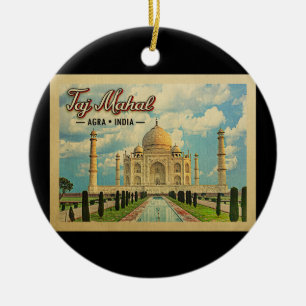Taj Mahal Vintage Travel India Keramisch Ornament