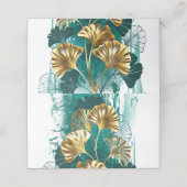 Tak met gouden bladeren Ginko Biloba Afsprakenkaart (Buitenkant ongevouwen)