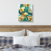 Tak met gouden bladeren Ginko Biloba Canvas Afdruk (Insitu (Slaapkamer))