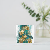 Tak met gouden bladeren Ginko Biloba Contactkaartje (Staand voorkant)