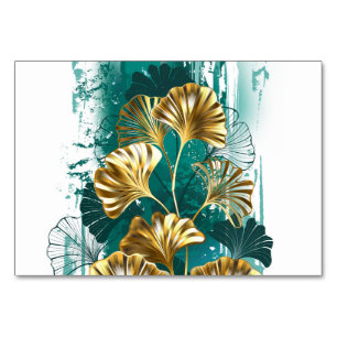 Tak met gouden bladeren Ginko Biloba Kaart