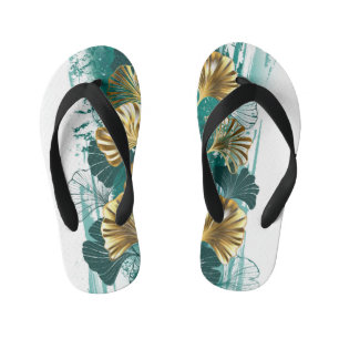 Tak met gouden bladeren Ginko Biloba Kinder Teenslippers