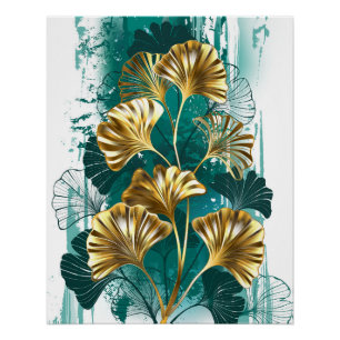 Tak met gouden bladeren Ginko Biloba Perfect Poster