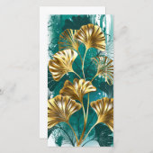 Tak met gouden bladeren Ginko Biloba Save The Date (Voorkant / Achterkant)