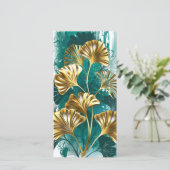 Tak met gouden bladeren Ginko Biloba Save The Date (Staand voorkant)