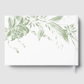 Tak met salie groene en witte bloemen bruiloft gastenboek (Achterkant)